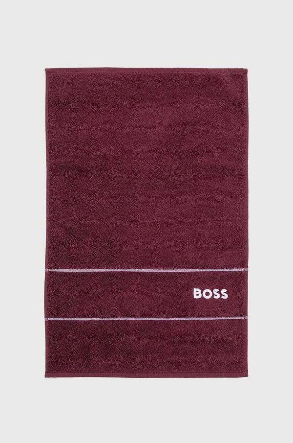 Boss Bombažna brisača BOSS Plain Burgundy 40 x 60 cm