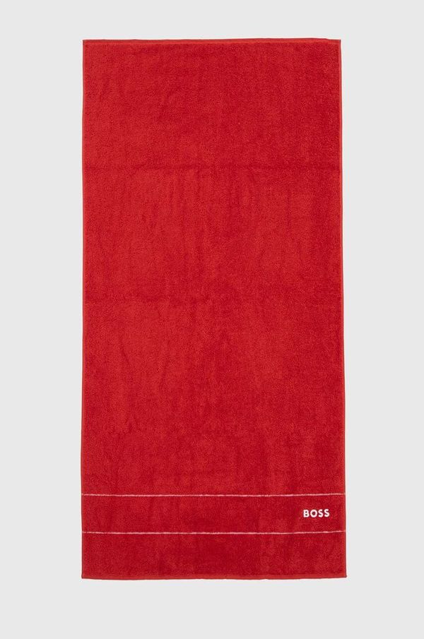 Boss Bombažna brisača BOSS Plain Red 70 x 140 cm