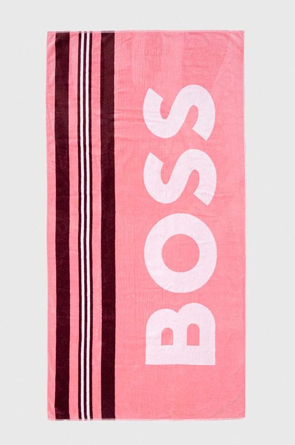 Boss Bombažna brisača BOSS roza barva