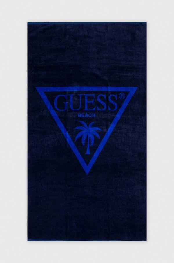 Guess Bombažna brisača Guess mornarsko modra barva