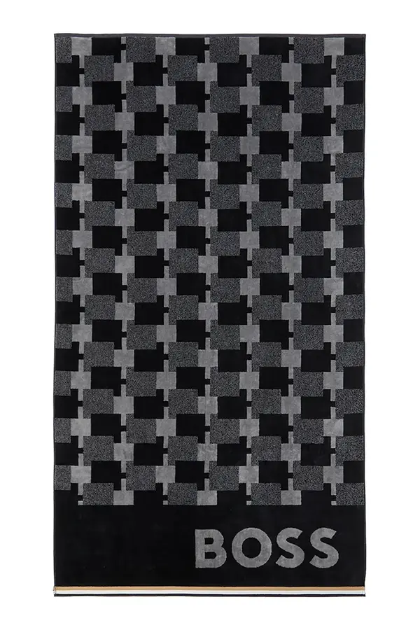 BOSS Bombažna brisača za plažo BOSS CUBO 90 x 160 cm