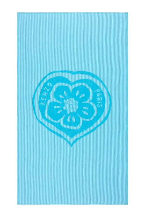 Kenzo Bombažna brisača za plažo Kenzo KHEART Turquoise 90 x 160 cm