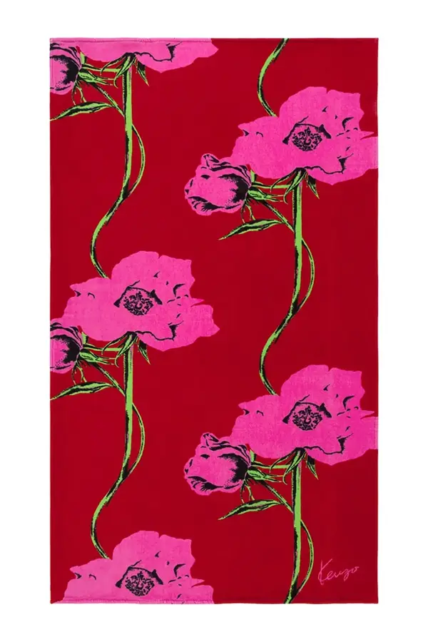 Kenzo Bombažna brisača za plažo Kenzo KPOP Rouge 100 x 170 cm