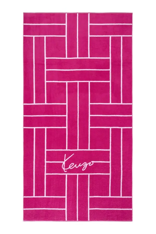 Kenzo Bombažna brisača za plažo Kenzo KTATAMI Fuchsia 90 x 170 cm