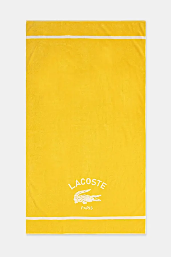 Lacoste Bombažna brisača za plažo Lacoste LORIGINE Jaune 90 x 160 cm