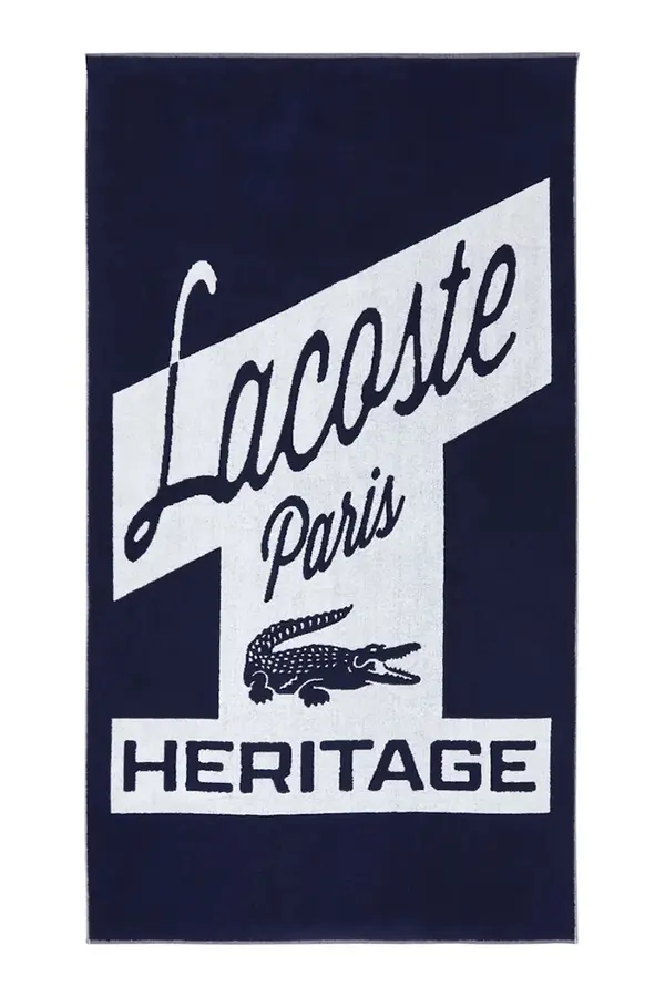 Lacoste Bombažna brisača za plažo Lacoste LRETRO Marine 90 x 160 cm