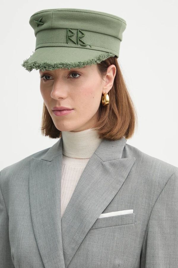 RUSLAN BAGINSKIY Bombažna čepica iz tvida Ruslan Baginskiy 0 zelena barva, KPC070-C-BHR