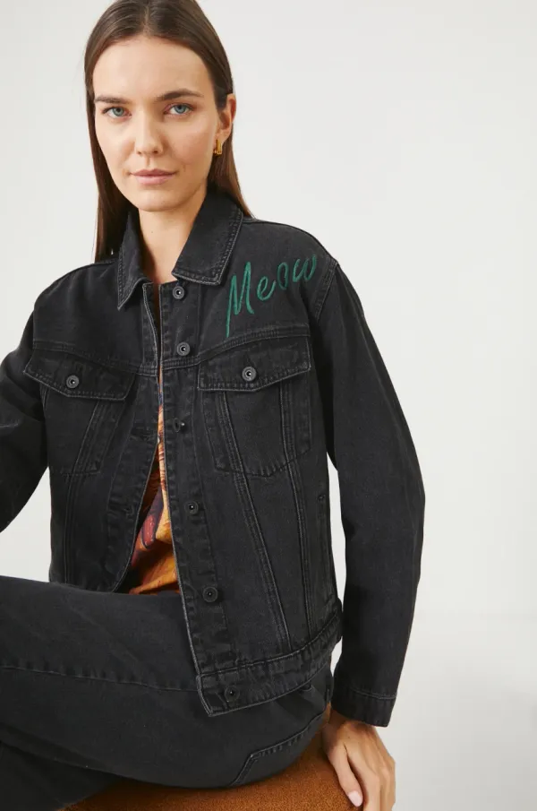 Medicine Bombažna jakna iz jeansa Medicine ženska, črna barva