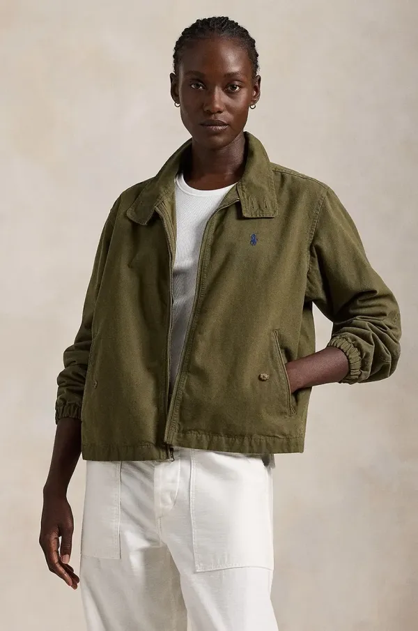 Polo Ralph Lauren Bombažna jakna Polo Ralph Lauren zelena barva, 211936442