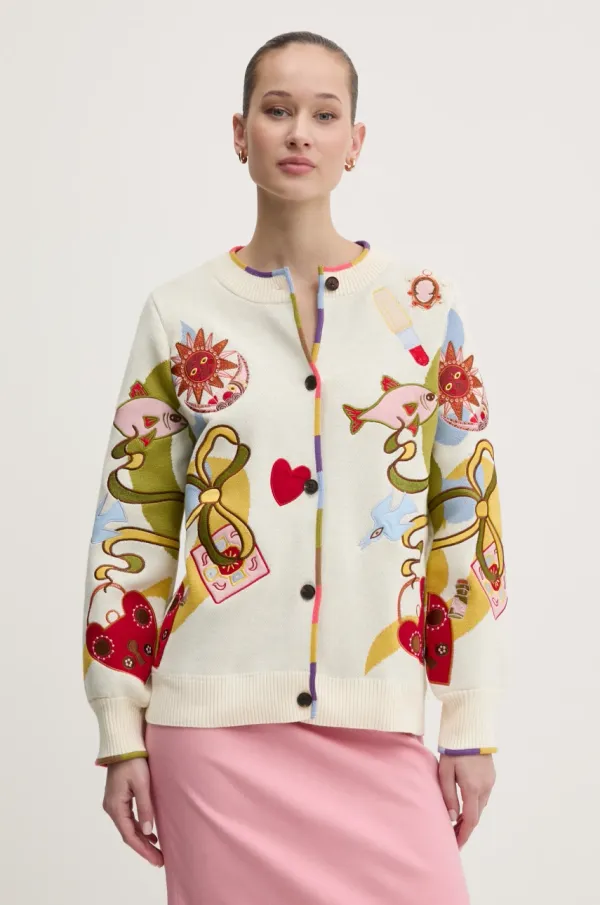 Never Fully Dressed Bombažna jopica Never Fully Dressed bež barva, NFDKN571