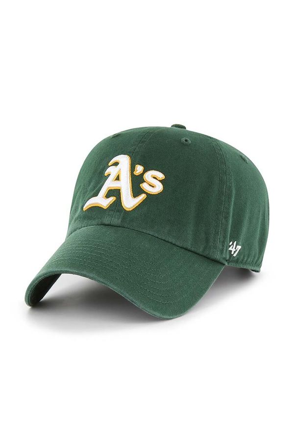 47 brand Bombažna kapa 47 brand MLB Oakland Athletics zelena barva