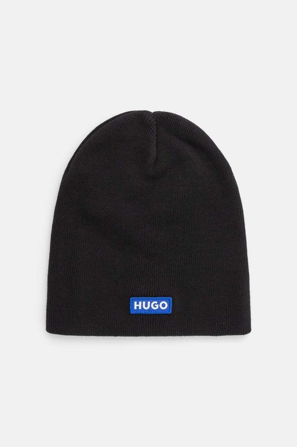 Hugo Blue Bombažna kapa Hugo Blue črna barva, 50521715