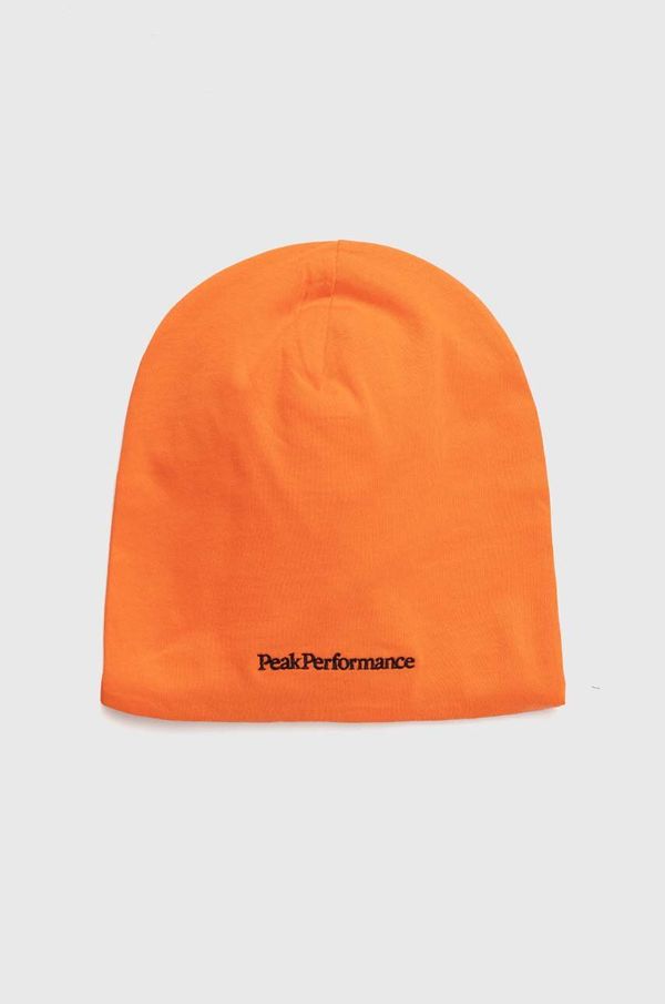 Peak Performance Bombažna kapa Peak Performance oranžna barva