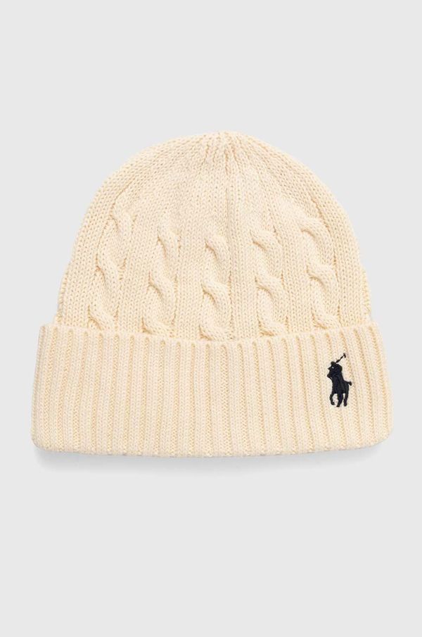 Polo Ralph Lauren Bombažna kapa Polo Ralph Lauren bež barva, 455954637