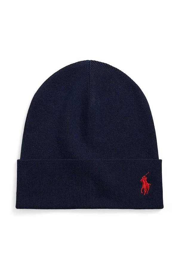 Polo Ralph Lauren Bombažna kapa Polo Ralph Lauren mornarsko modra barva, 449959339