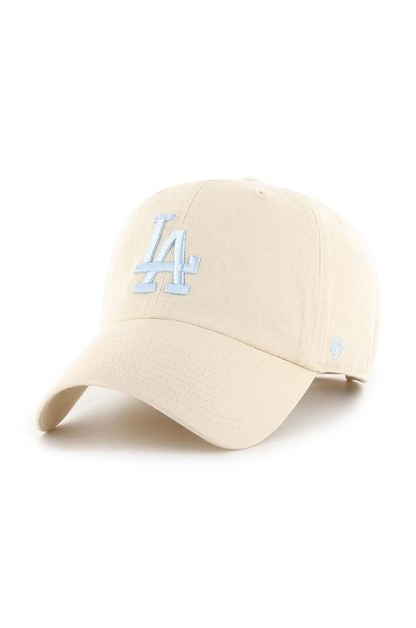 47brand Bombažna kapa s šiltom 47brand MLB Los Angeles Dodgers bež barva