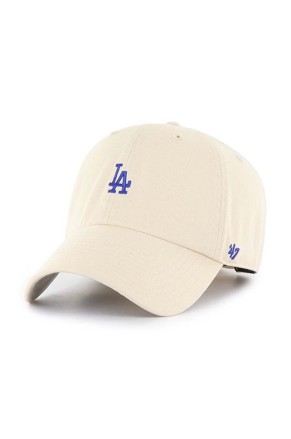 47brand Bombažna kapa s šiltom 47brand MLB Los Angeles Dodgers bež barva