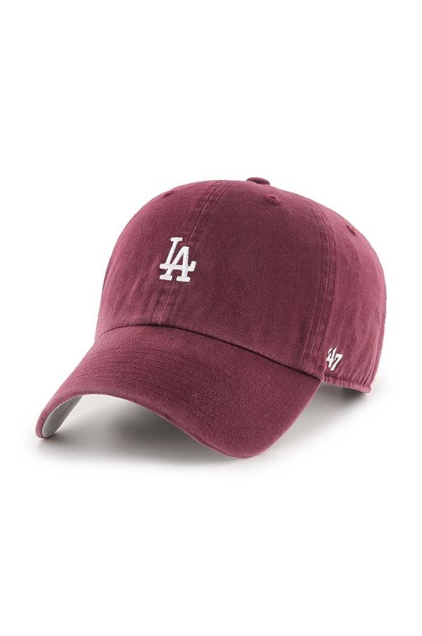 47brand Bombažna kapa s šiltom 47brand MLB Los Angeles Dodgers bordo barva