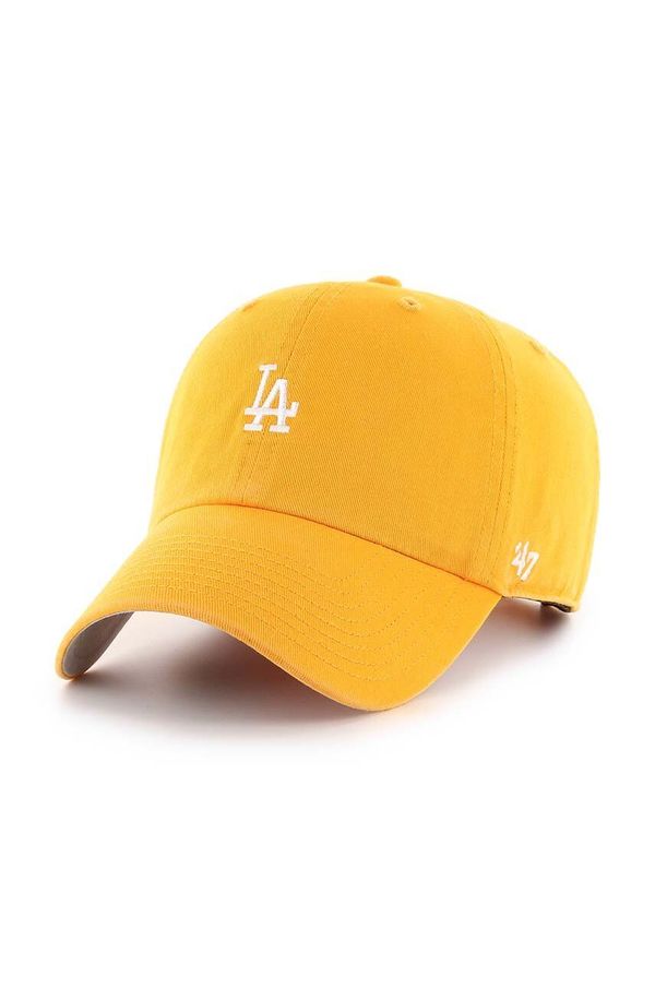 47brand Bombažna kapa s šiltom 47brand MLB Los Angeles Dodgers rumena barva