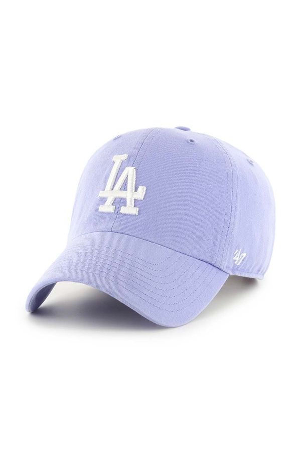 47brand Bombažna kapa s šiltom 47brand MLB Los Angeles Dodgers vijolična barva