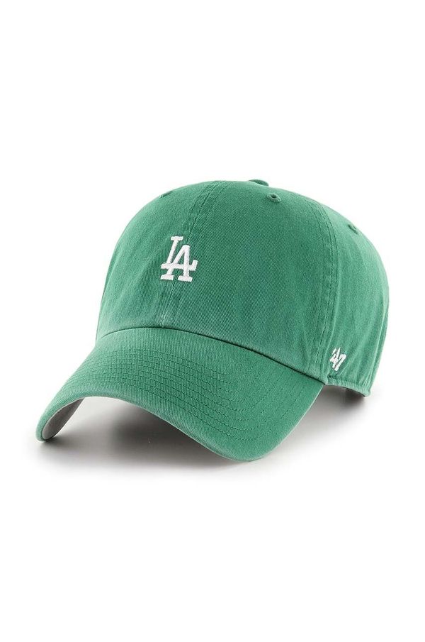 47brand Bombažna kapa s šiltom 47brand MLB Los Angeles Dodgers zelena barva