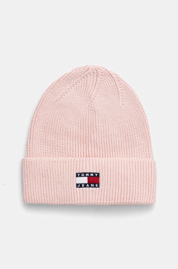 Tommy Jeans Bombažna kapa Tommy Jeans roza barva, AW0AW17358