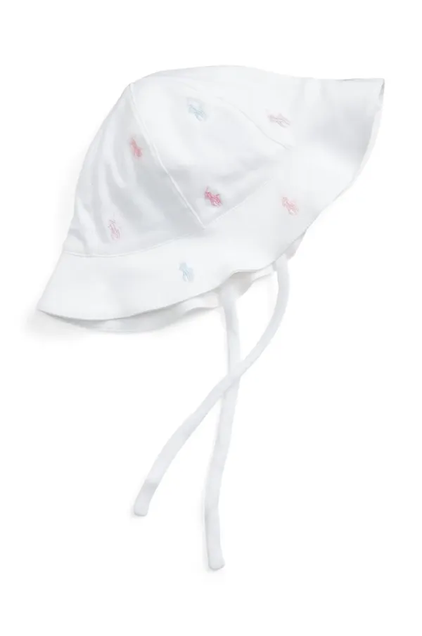 Polo Ralph Lauren Bombažna kapa za dojenčke Polo Ralph Lauren bela barva, 310876688002