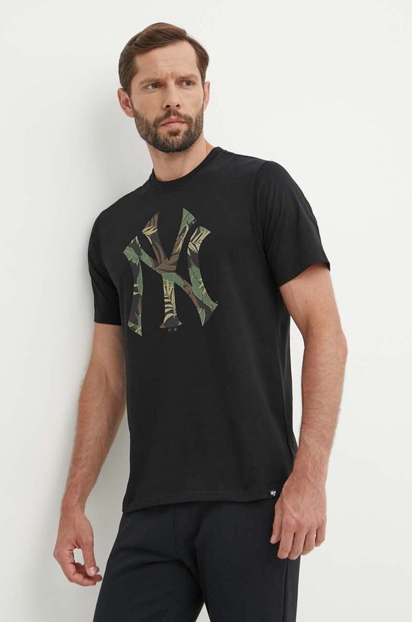 47 brand Bombažna kratka majica 47 brand MLB New York Yankees moška, črna barva, BB017TEMECH610489JK