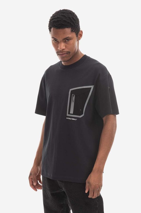 A-COLD-WALL* Bombažna kratka majica A-COLD-WALL* Technical Polygon T-Shirt črna barva