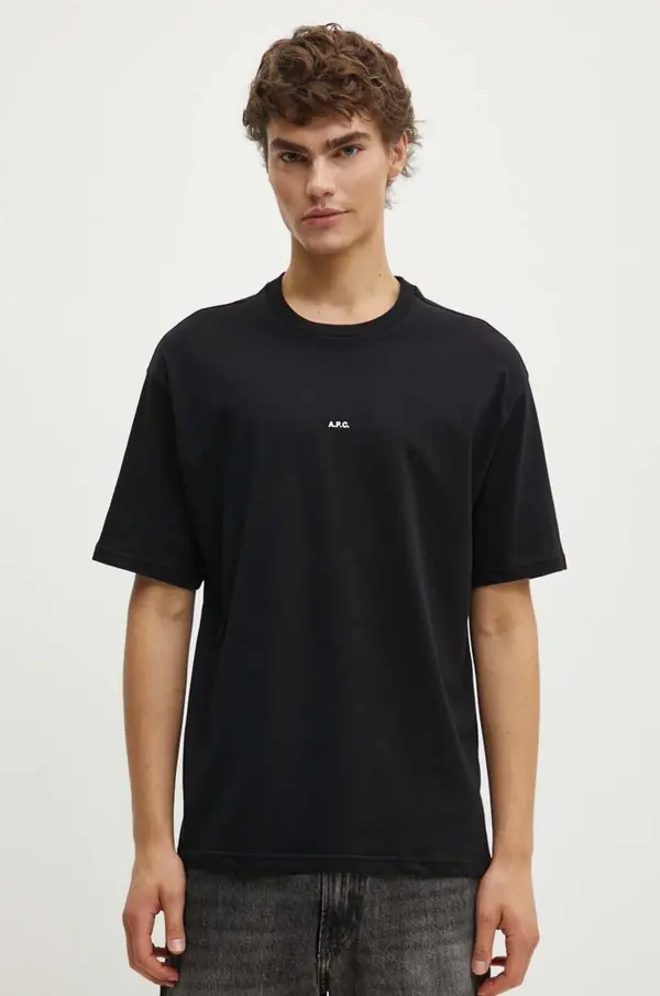 A.P.C. Bombažna kratka majica A.P.C. t-shirt boxy micro logo GOTS