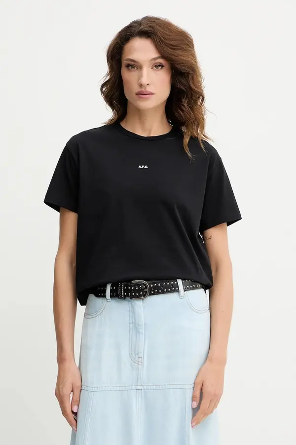 A.P.C. Bombažna kratka majica A.P.C. t-shirt boxy micro logo GOTS