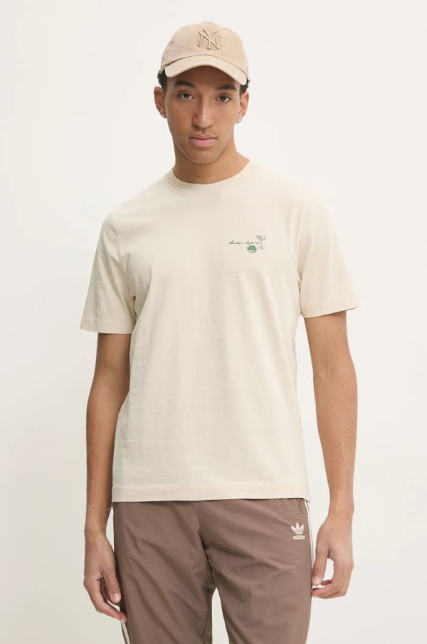 Abercrombie & Fitch Bombažna kratka majica Abercrombie & Fitch moška, bež barva, KI123-4191