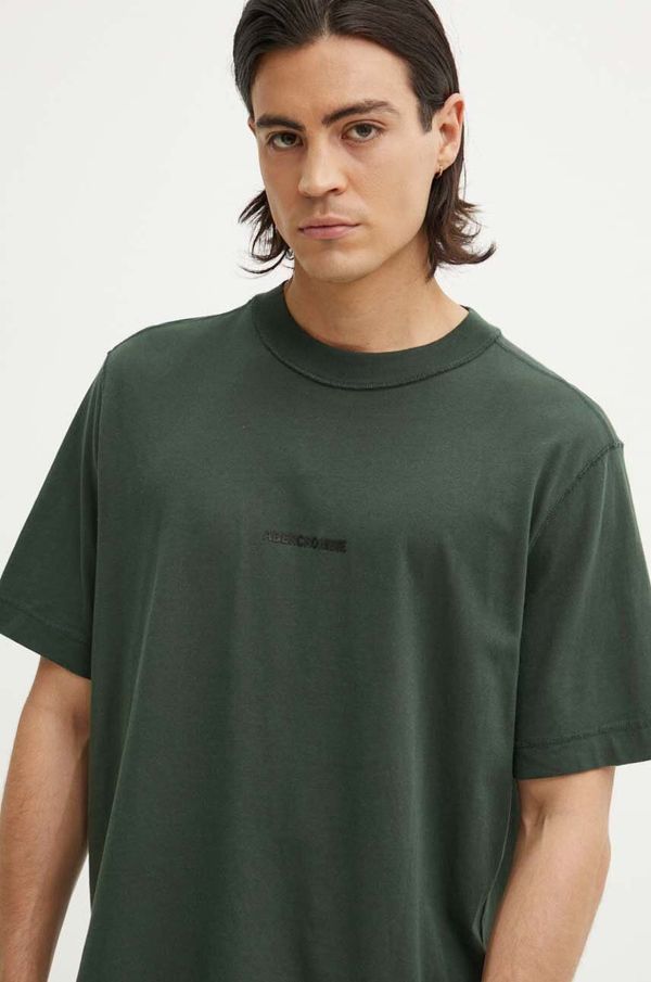 Abercrombie & Fitch Bombažna kratka majica Abercrombie & Fitch moška, zelena barva, KI123-1038