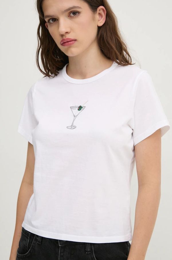 Abercrombie & Fitch Bombažna kratka majica Abercrombie & Fitch ženska, bela barva, KI157-4346