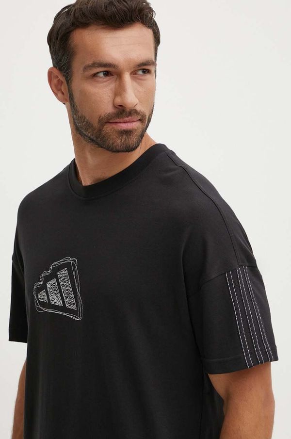 adidas Bombažna kratka majica adidas All SZN moška, črna barva, IX1255