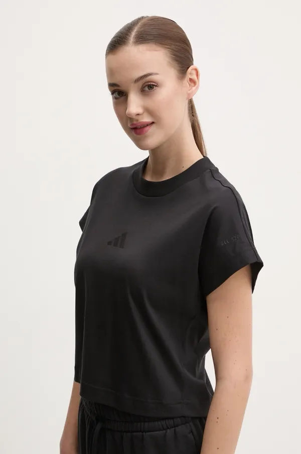 adidas Bombažna kratka majica adidas ALL SZN ženska, črna barva, JJ1235
