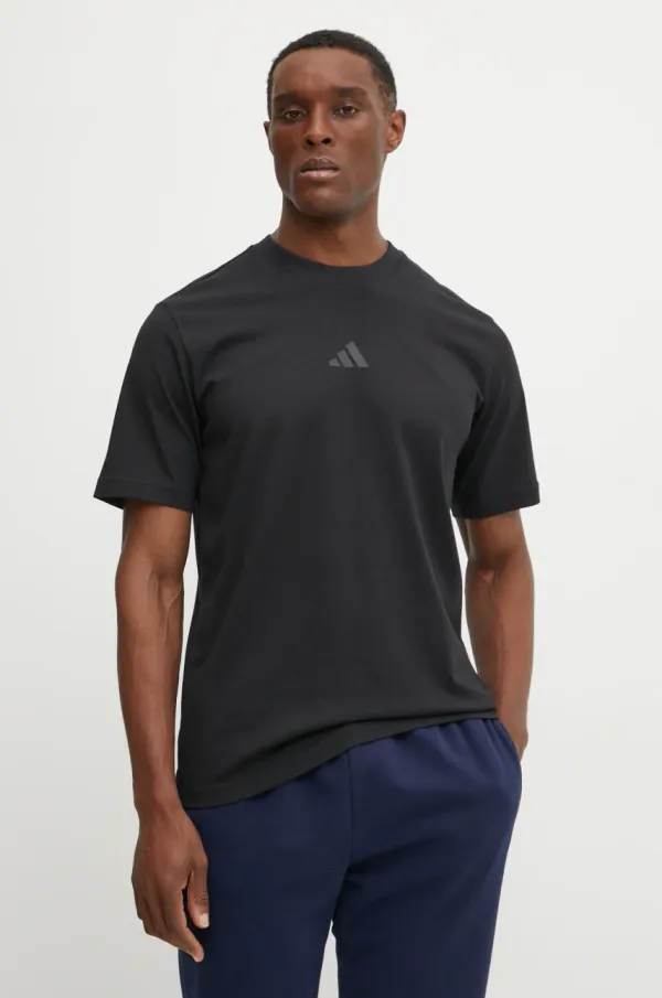 adidas Bombažna kratka majica adidas City Escape moška, črna barva, JF3329