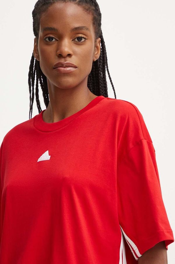 adidas Bombažna kratka majica adidas Express ženska, rdeča barva, IW8643