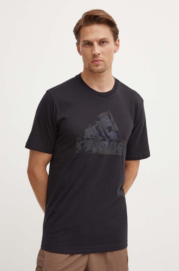 adidas Bombažna kratka majica adidas Future Icons moška, črna barva, IW2652