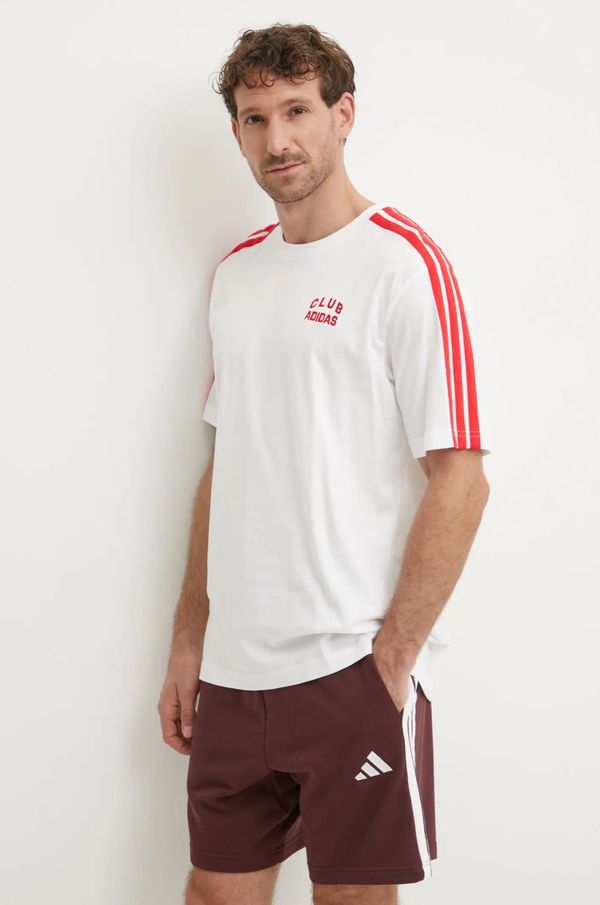 adidas Bombažna kratka majica adidas M C COLLE Collegiate moška, bela barva, JJ1606