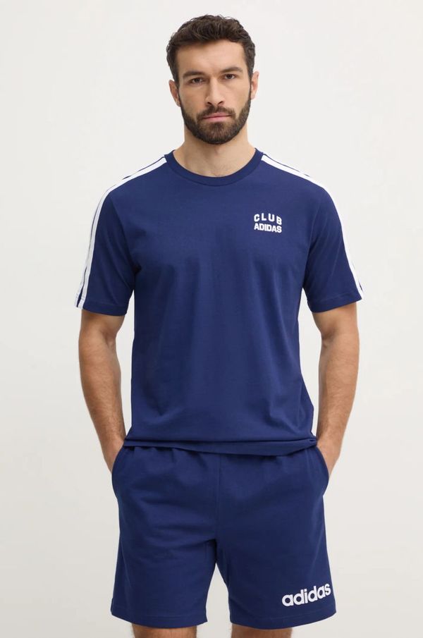 adidas Bombažna kratka majica adidas M C COLLE Collegiate moška, mornarsko modra barva, JJ1608