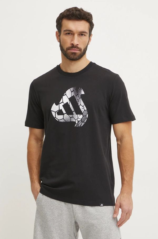 adidas Bombažna kratka majica adidas M C HOT Q1 TEE moška, črna barva, JI6787