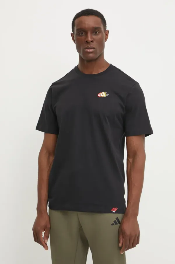 adidas Bombažna kratka majica adidas M L M EMB TEE moška, črna barva, JJ3979