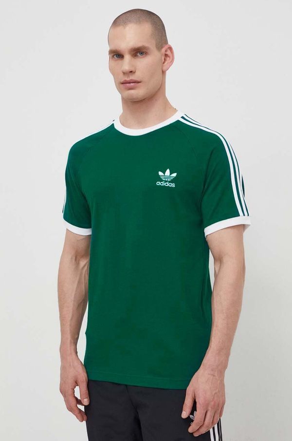 adidas Originals Bombažna kratka majica adidas Originals 3-Stripes Tee moška, zelena barva, IM9387