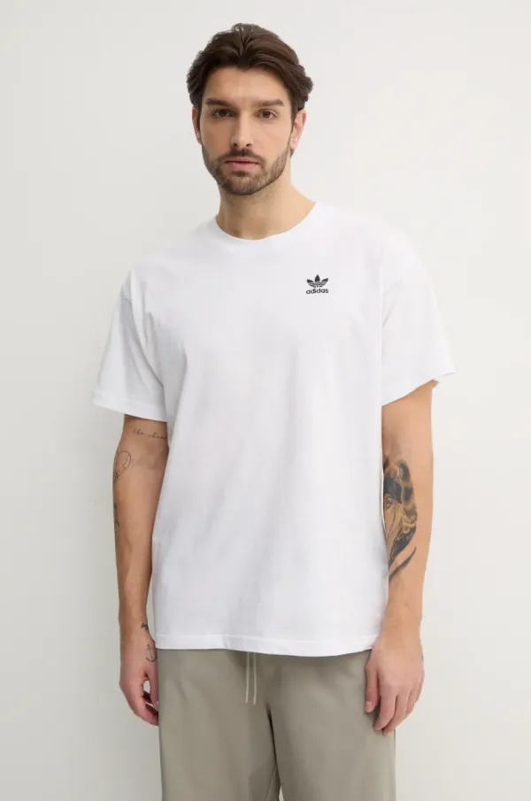 adidas Originals Bombažna kratka majica adidas Originals Essential moška, bela barva, JD0373