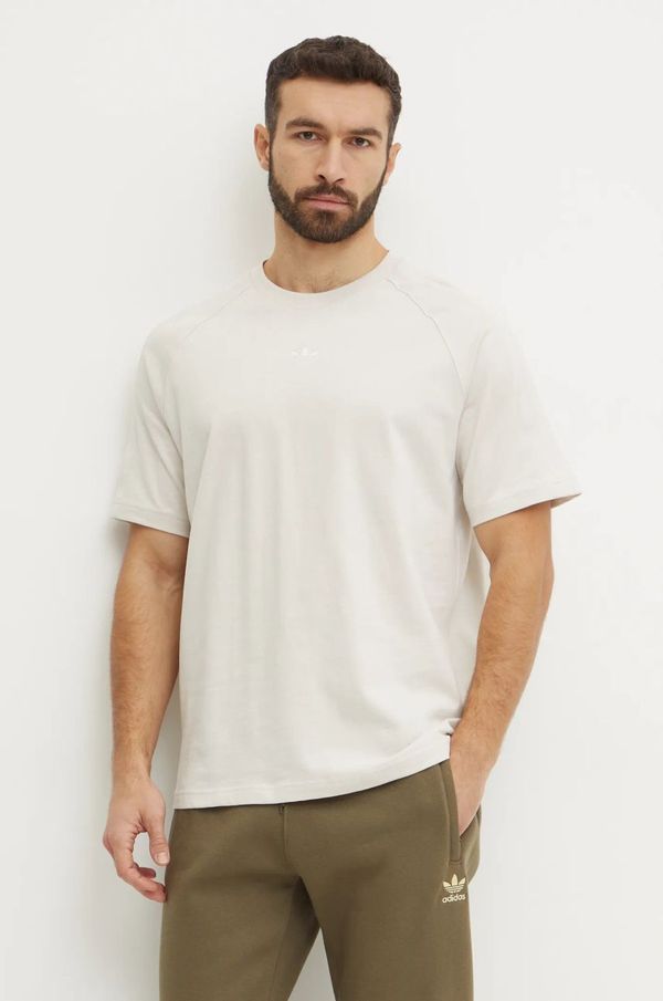 adidas Originals Bombažna kratka majica adidas Originals Essential moška, bež barva, JD3277