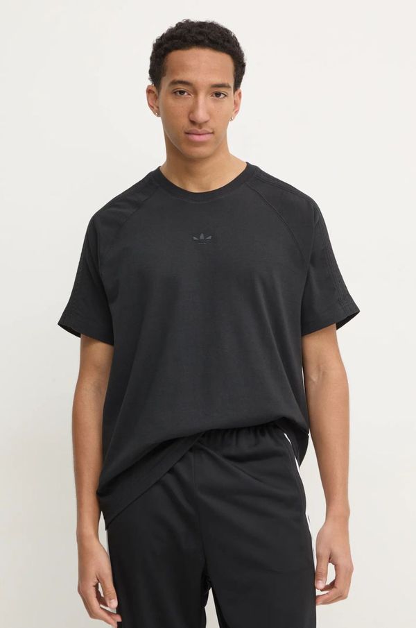 adidas Originals Bombažna kratka majica adidas Originals Essential moška, črna barva, JC9570