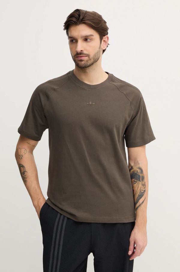 adidas Originals Bombažna kratka majica adidas Originals Essential moška, zelena barva, JD3276