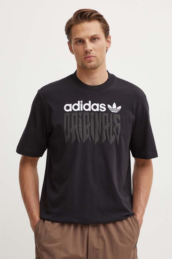 adidas Originals Bombažna kratka majica adidas Originals moška, črna barva, IZ4831