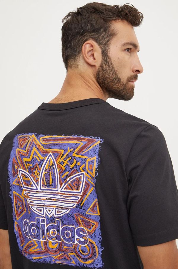 adidas Originals Bombažna kratka majica adidas Originals moška, črna barva, JN1279